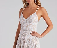 Savannah Sequin Mesh Party Dress