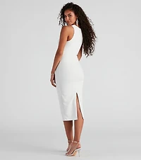 Gracelyn Crepe Cross Midi Dress