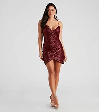 Felicity Sequin Wrap Party Dress