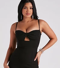 Laila Formal Crepe Twist Midi Dress