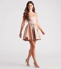 Lydia Taffeta Skater Party Dress