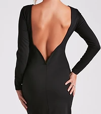 Melanie Backless Formal Midi Dress