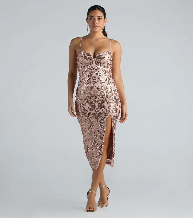 aubrie formal sequin scroll dress Aubrie Formal Sequin Scroll Dress