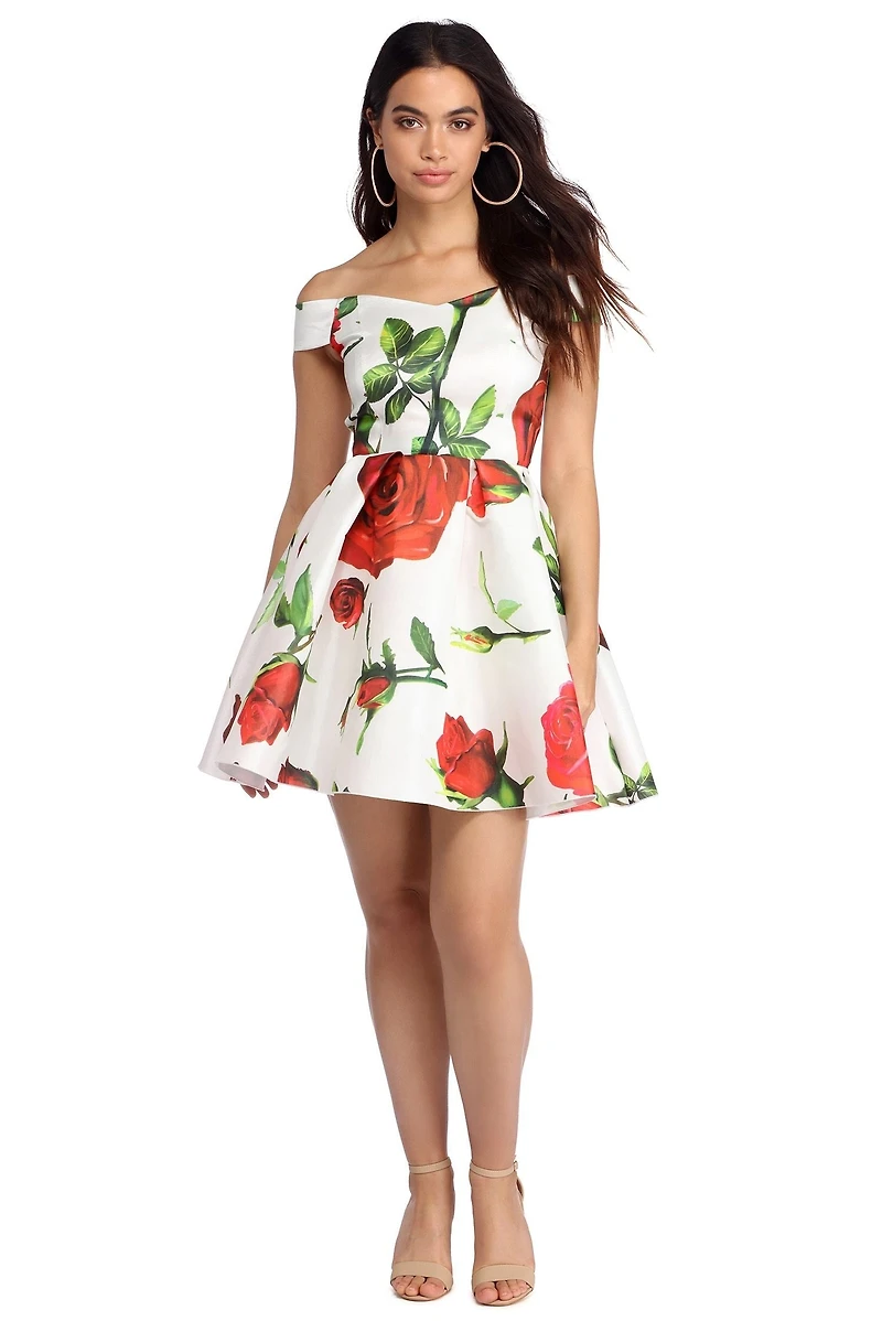 Briana Off The Shoulder Taffeta Dress