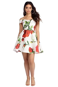 Briana Off The Shoulder Taffeta Dress
