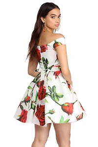 Briana Off The Shoulder Taffeta Dress