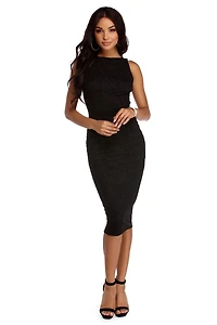 Heather Formal Glitter Midi Dress
