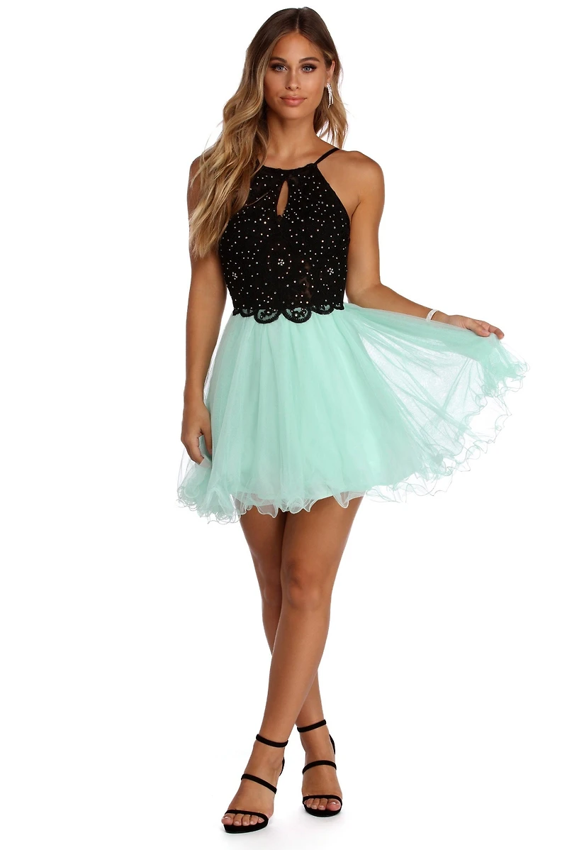 Norah Formal Rhinestone Tulle Dress
