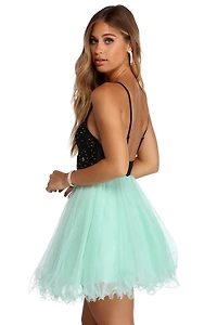 Norah Formal Rhinestone Tulle Dress