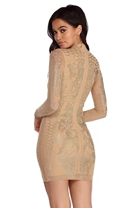 Torrie Heat Stone Formal Mini Dress
