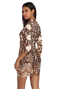 Makayla Formal Sequin Scroll Dress