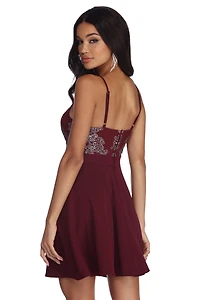 Kairi Formal Scroll Print Mini Dress