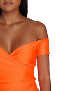 Stephanie Formal Ruched Midi Dress