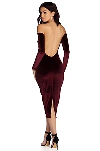 Abby Formal Velvet Midi Dress