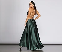 Anne Formal Lattice Satin Dress