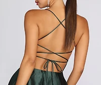 Anne Formal Lattice Satin Dress