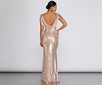 Paloma Cowl Back Sequin Gown