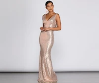 Paloma Cowl Back Sequin Gown