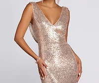 Paloma Cowl Back Sequin Gown