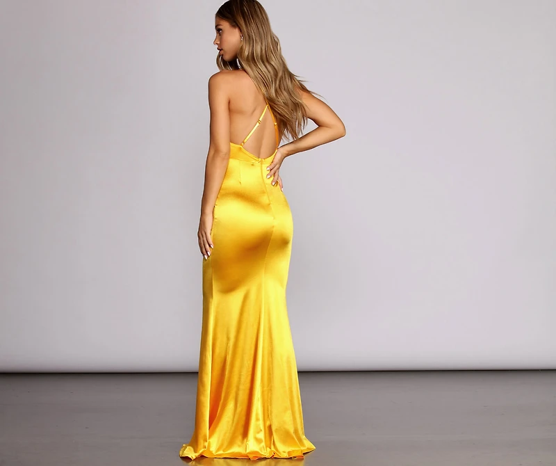 Raelynn Satin Cross Strap Dress