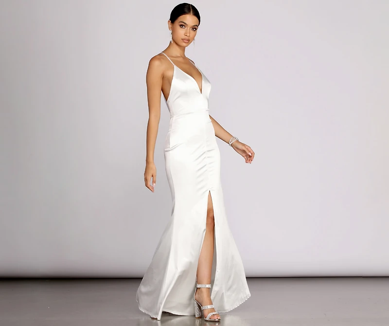 Raelynn Satin Cross Strap Dress