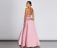 Ellie Formal Satin High Slit Dress