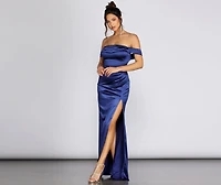 Madonna Satin Evening Gown