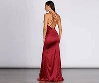 Chelsea Satin High Slit Dress