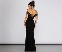 Monet Off Shoulder Evening Gown