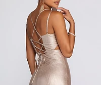 Rose Marie Metallic Formal Dress