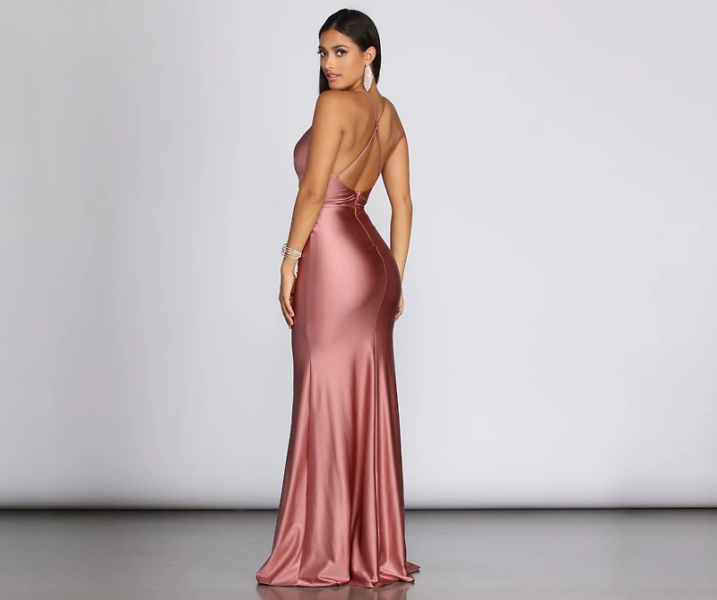 Jerry Cross Back Draped Gown