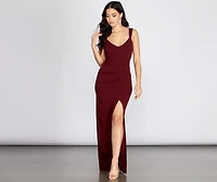 Anita High Slit Crepe Dress