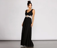 Jerica Rhinestone Infinity Trim Dress