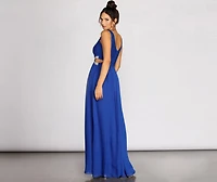 Jerica Rhinestone Infinity Trim Dress