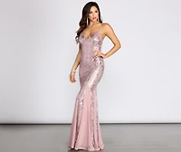 Amelia Formal Sequin Scroll Dress