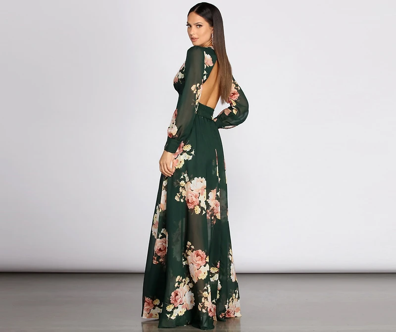Irina Floral Chiffon A-Line Dress