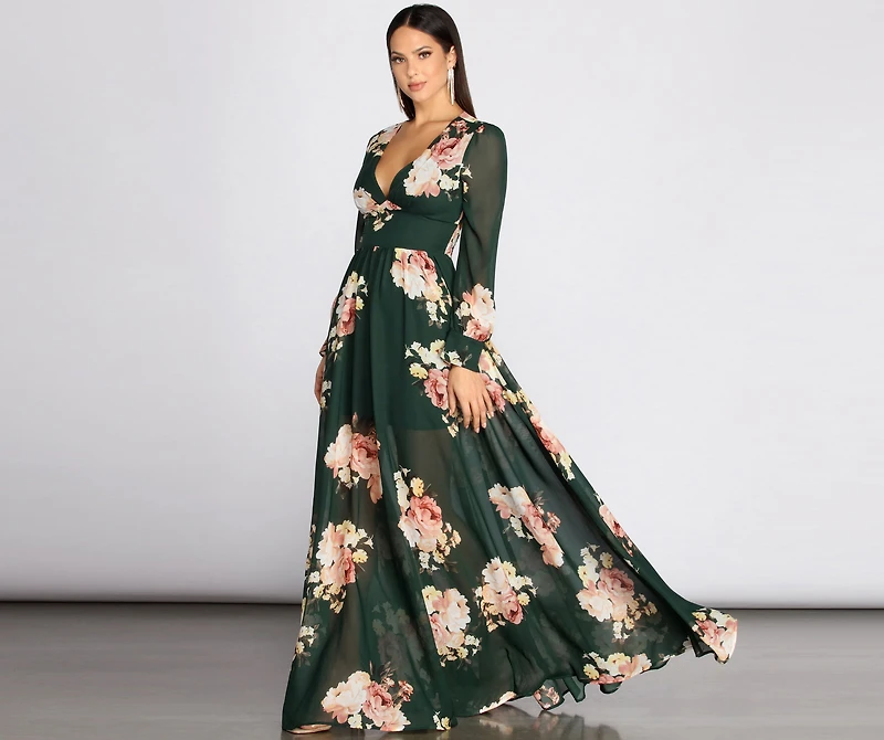 Irina Floral Chiffon A-Line Dress
