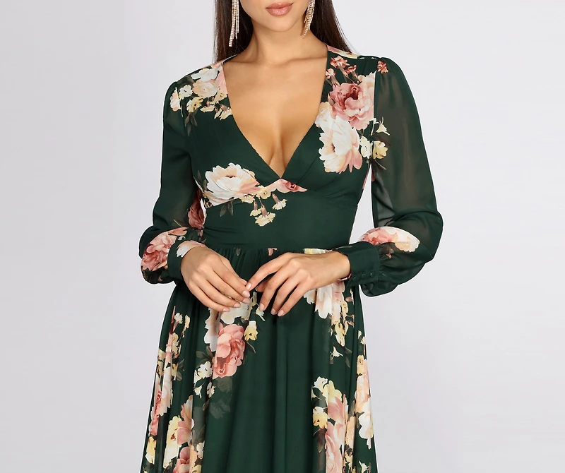Irina Floral Chiffon A-Line Dress