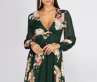 Irina Floral Chiffon A-Line Dress
