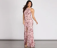 Bianca Sequin Scroll Mermaid Dress
