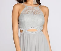 Mai Lace Infinity Trim Chiffon A Line Dress