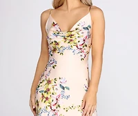 Elane Floral Satin Slip Gown