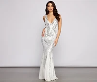 Danielle Sequin Mesh Mermaid Dress