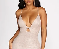 Yvonna Cross Back Foil Dress
