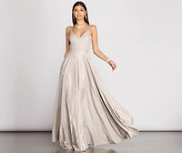 Shira Shine Lace Back Gown