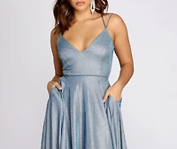Sherri Formal Glitter Lattice Dress