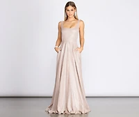 Emery Formal Glitter A-Line Dress