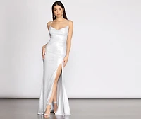 Charlie Metallic Knit Mermaid Dress