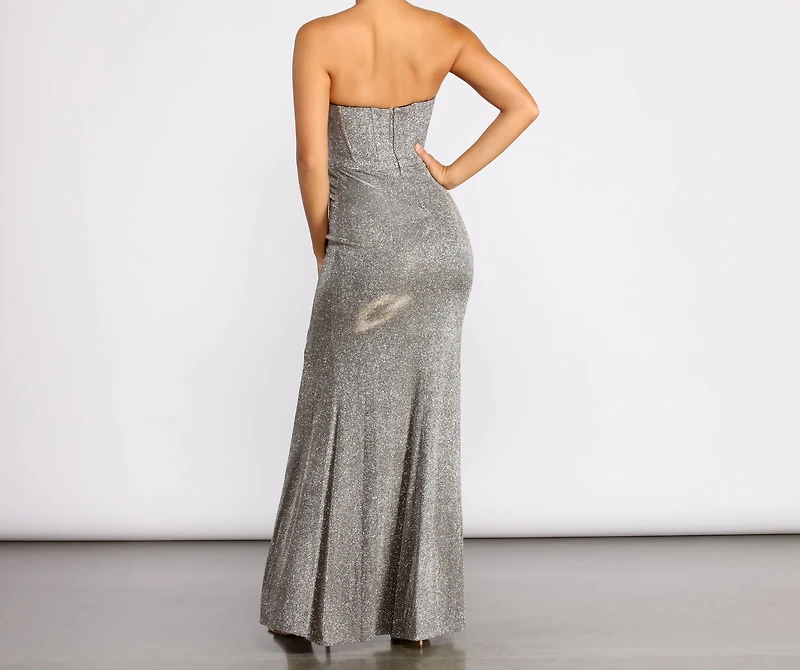 Miranda Strapless High Slit Formal Dress