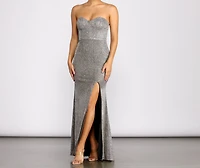 Miranda Strapless High Slit Formal Dress